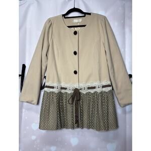 Anthropologie A'reve NWT Lace Peplum Jacket Large Victorian Fairy Whimsy Elegant